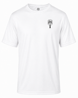 Mens Performance White Short Sleeve Pickleball Shirt With Logo