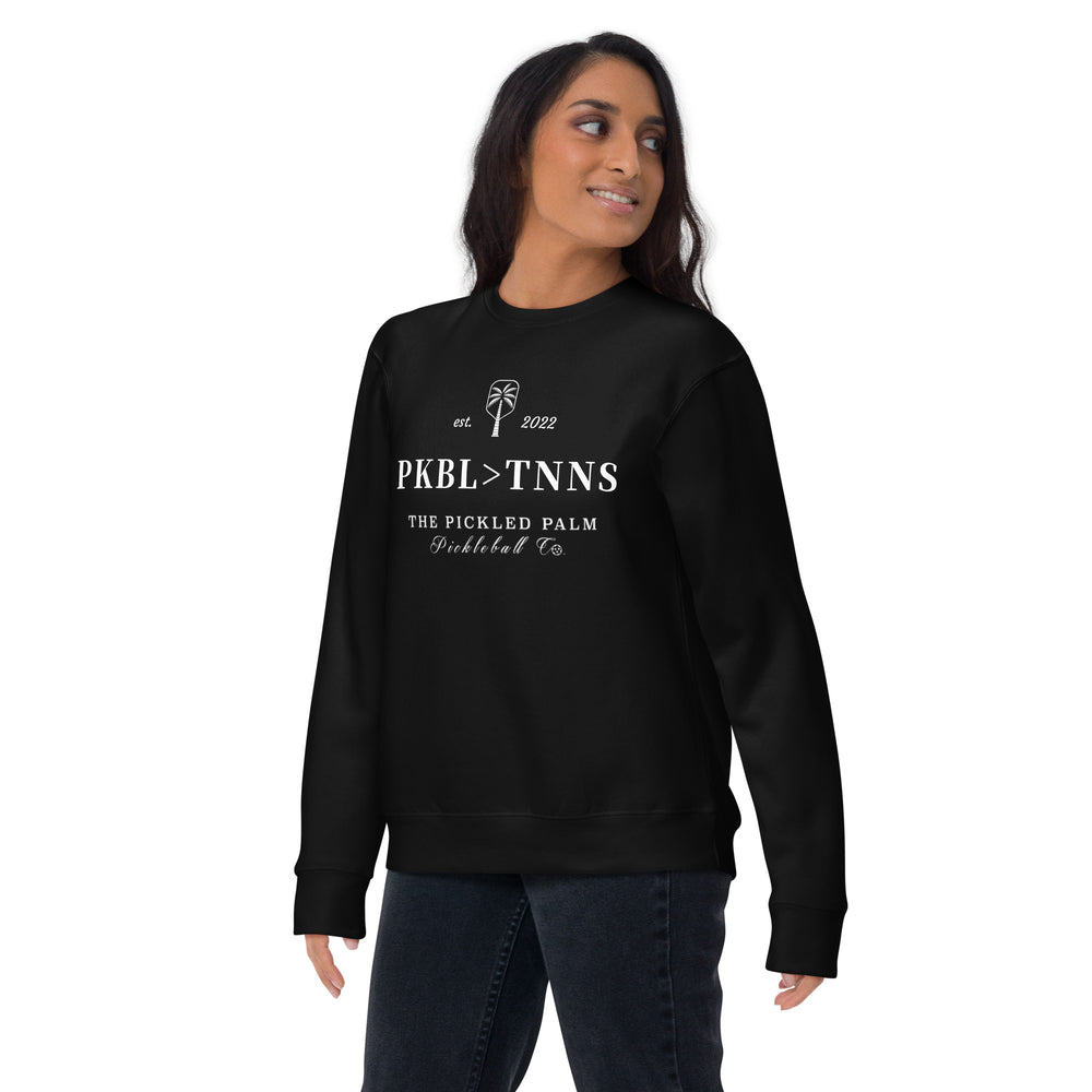 The Pickled Palm Classic Black Pickleball Sweatshirt