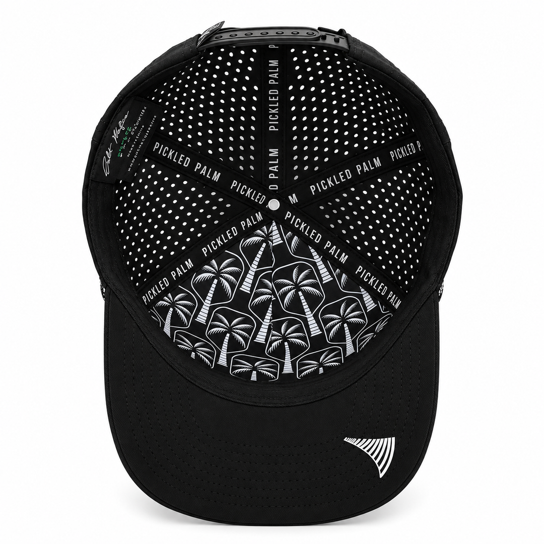 The Late Night Rally Performance Pickleball Hat - Black, view 6 | The Pickled Palm