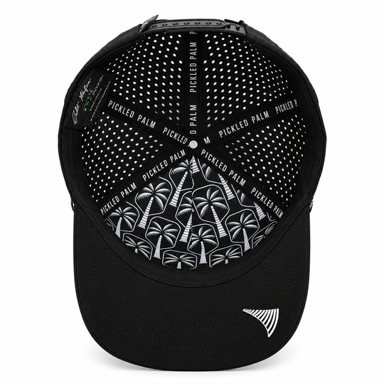 The Late Night Rally Performance Pickleball Hat - Black, view 6 | The Pickled Palm