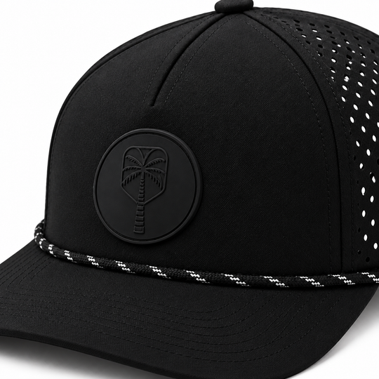 The Late Night Rally Performance Pickleball Hat - Black, view 7 | The Pickled Palm