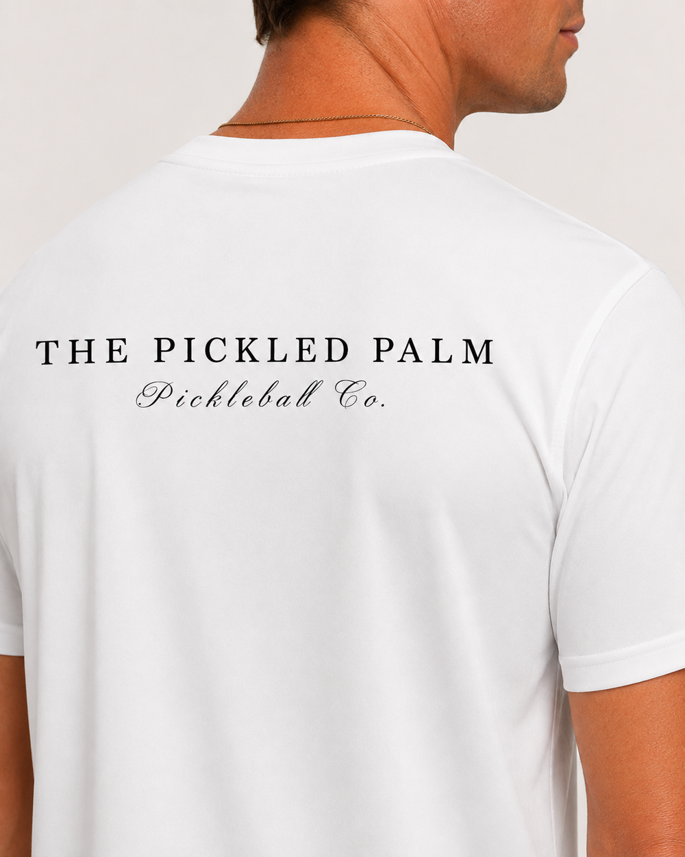 Mens Performance White Short Sleeve Pickleball Shirt With Logo