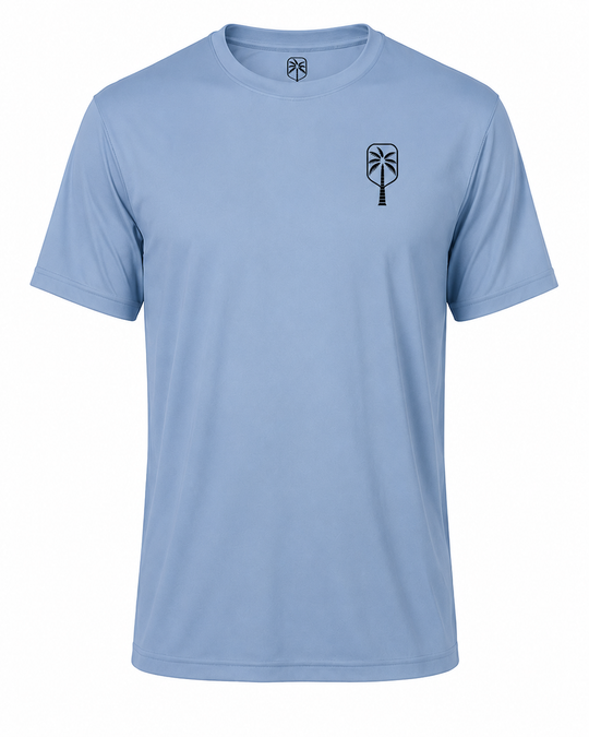 Mens Performance Sky Blue Short Sleeve Pickleball Shirt