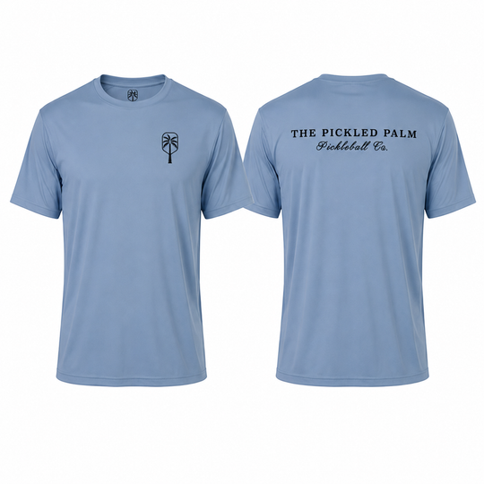 Mens Performance Sky Blue Short Sleeve Pickleball Shirt