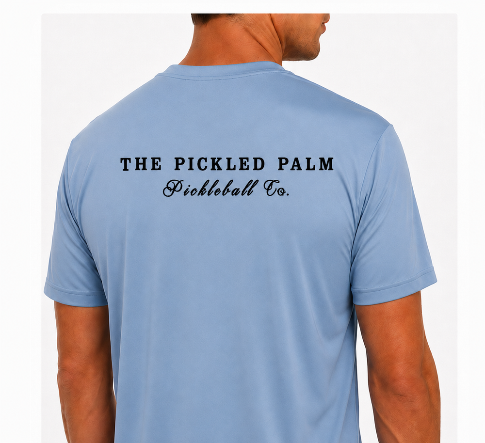 Mens Performance Sky Blue Short Sleeve Pickleball Shirt
