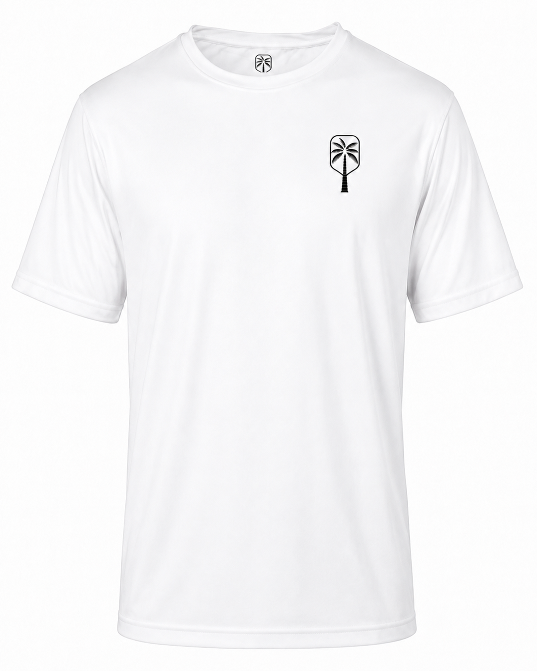 Mens Performance White Short Sleeve Pickleball Shirt With Logo