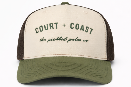 Court & Coast Green Trucker Pickleball & Tennis Hat
