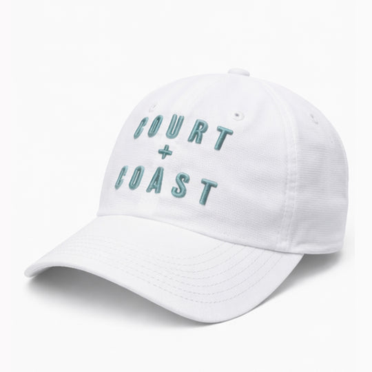 Court & Coast Lightweight Performance Tennis & Pickleball Hat - White