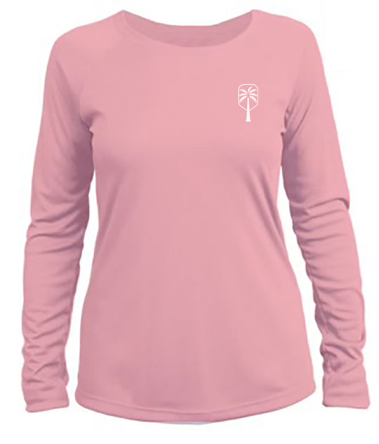 The Pickled Palm Pink Long Sleeve Pickleball Shirt