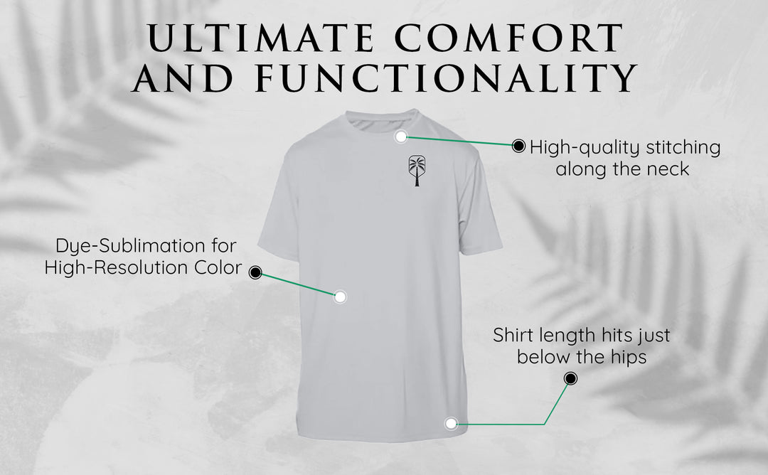 Mens Performance Gray Short Sleeve Pickleball Shirt