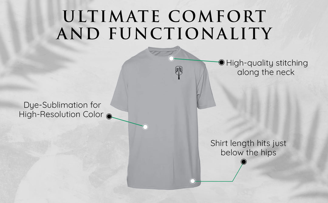 Mens Performance Dark Gray Short Sleeve Pickleball Shirt