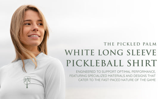 The Pickled Palm White Long Sleeve Pickleball Shirt