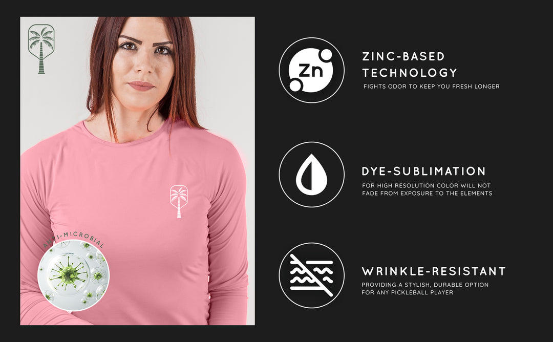 The Pickled Palm Pink Long Sleeve Pickleball Shirt