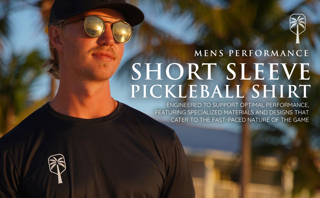 Mens Performance Black Short Sleeve Pickleball Shirt