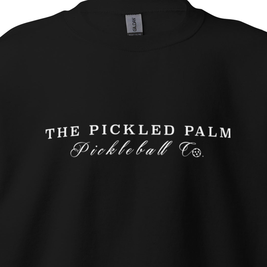 The Pickled Palm Black Crewneck Pickleball Sweatshirt