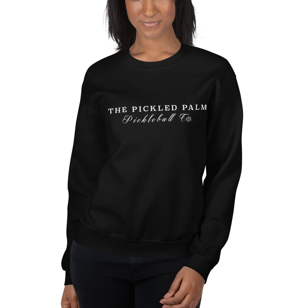 The Pickled Palm Black Crewneck Pickleball Sweatshirt