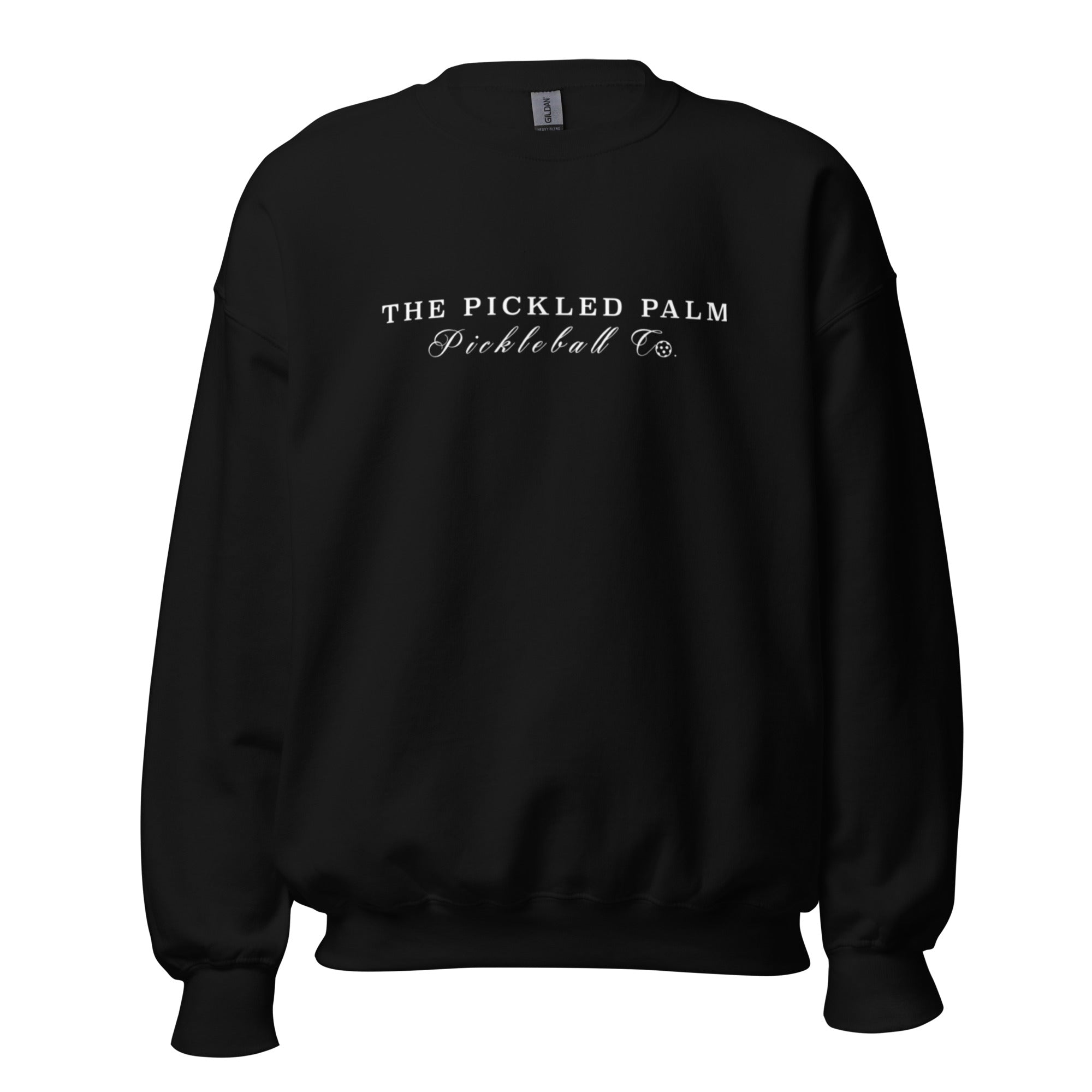 The Pickled Palm Black Crewneck Pickleball Sweatshirt 