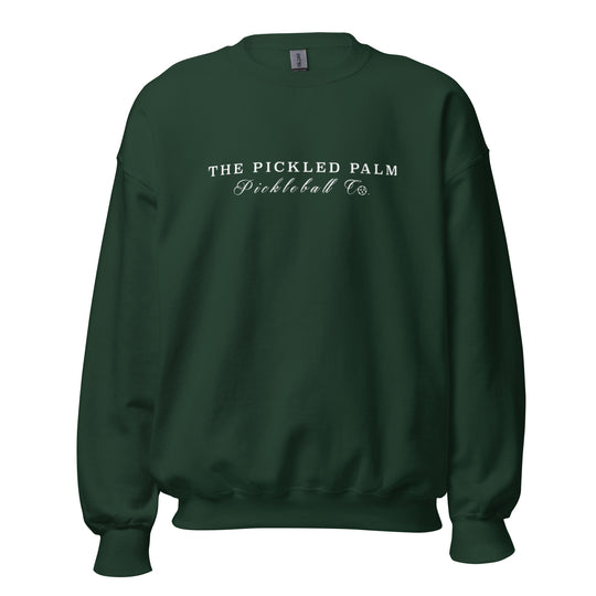 The Pickled Palm Forest Green Crewneck Pickleball Sweatshirt