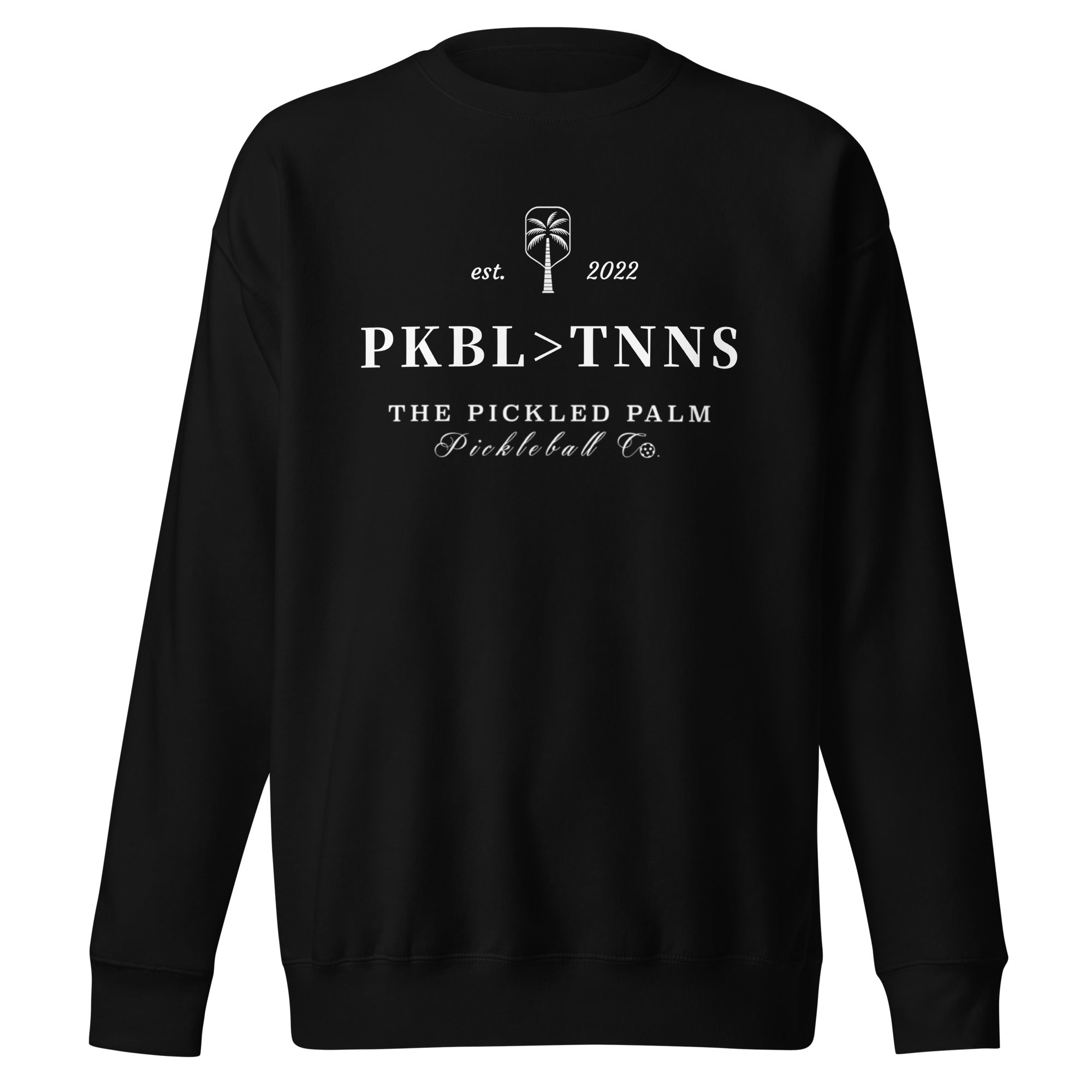 The Pickled Palm Classic Black Pickleball Sweatshirt