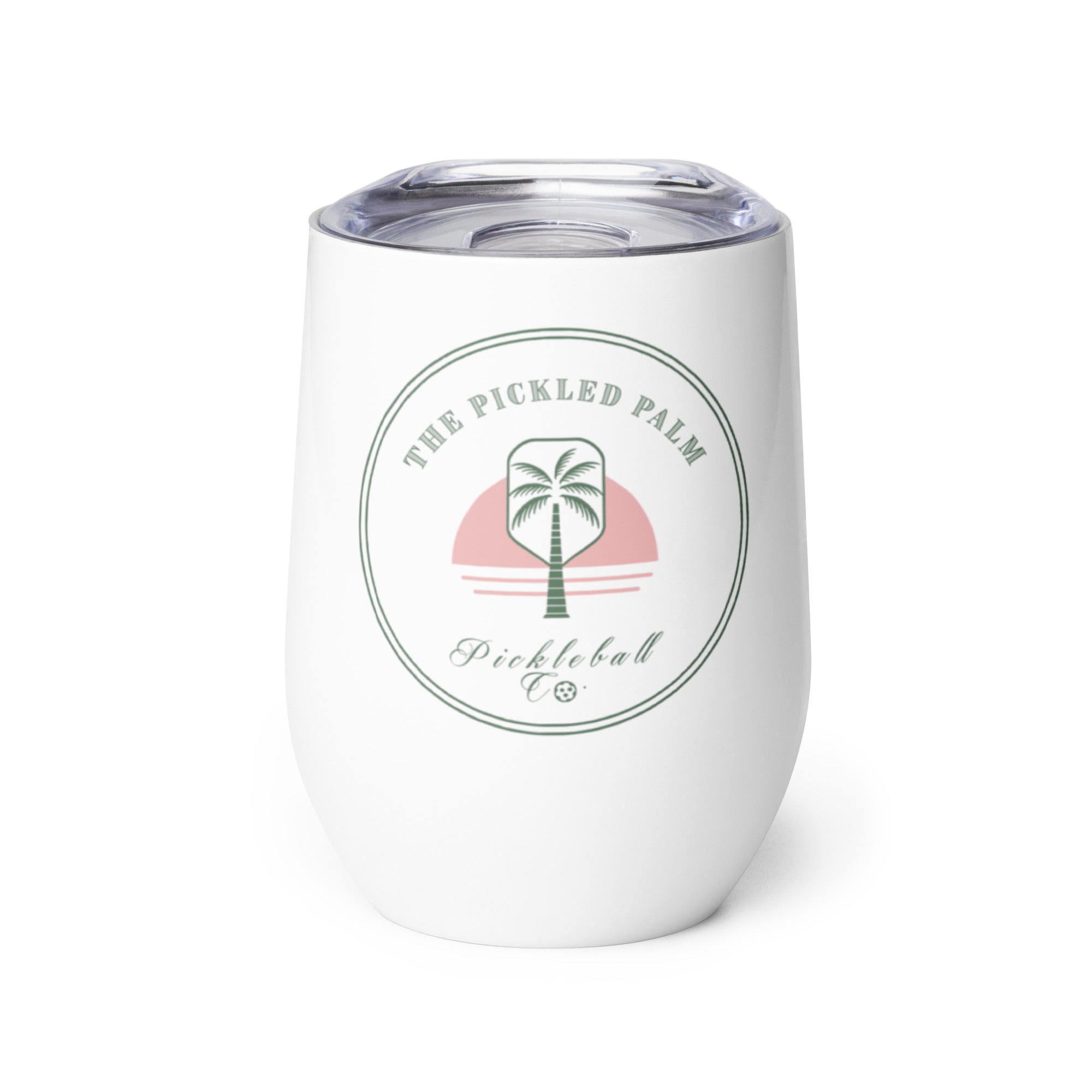 Pickled Palm Pickleball Gift Wine Tumbler - Beach 